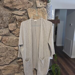 DONNI. Women's Soft Gray Open Cardigan